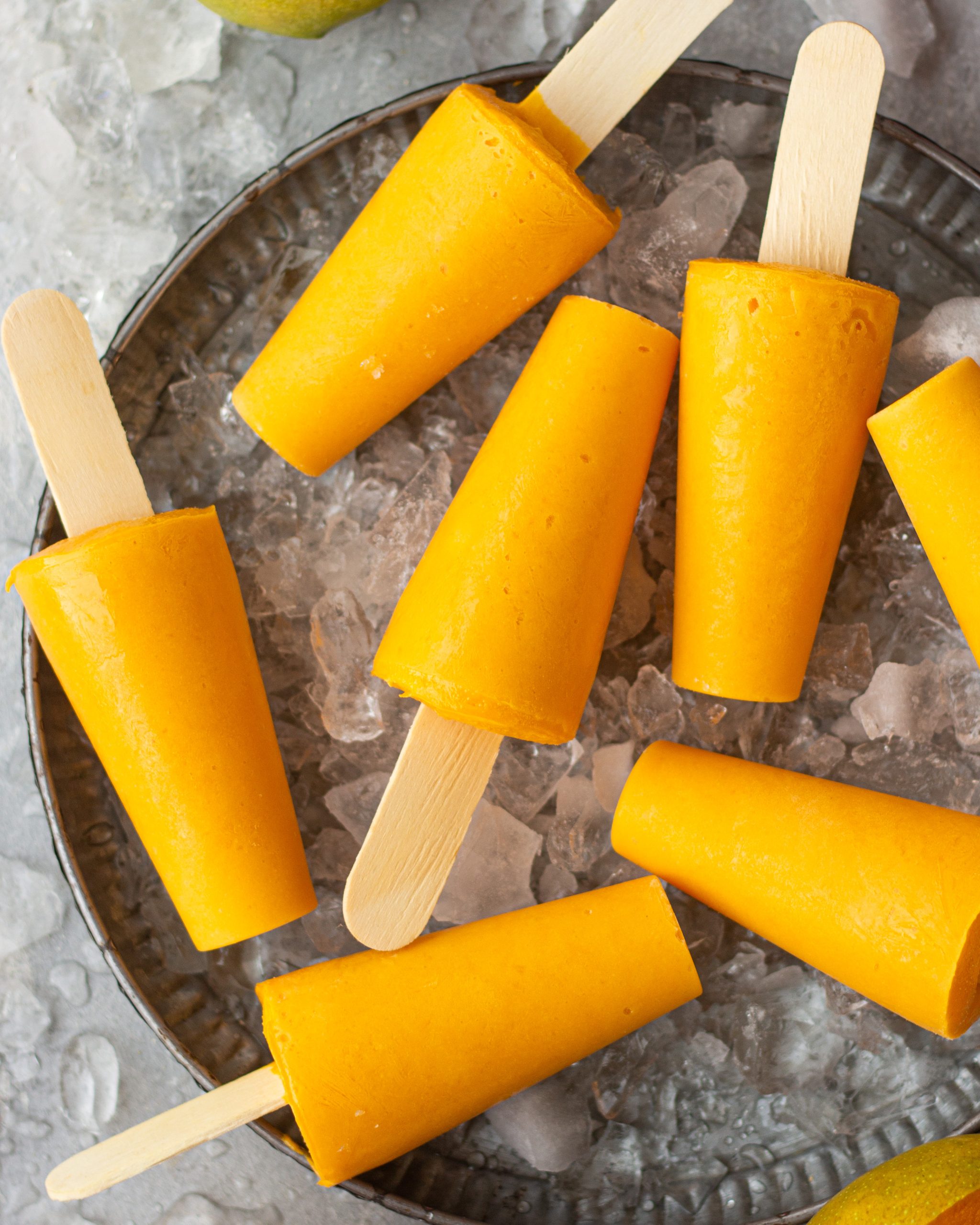 Quick No-Bake Mango Coconut Yogurt Popsicles