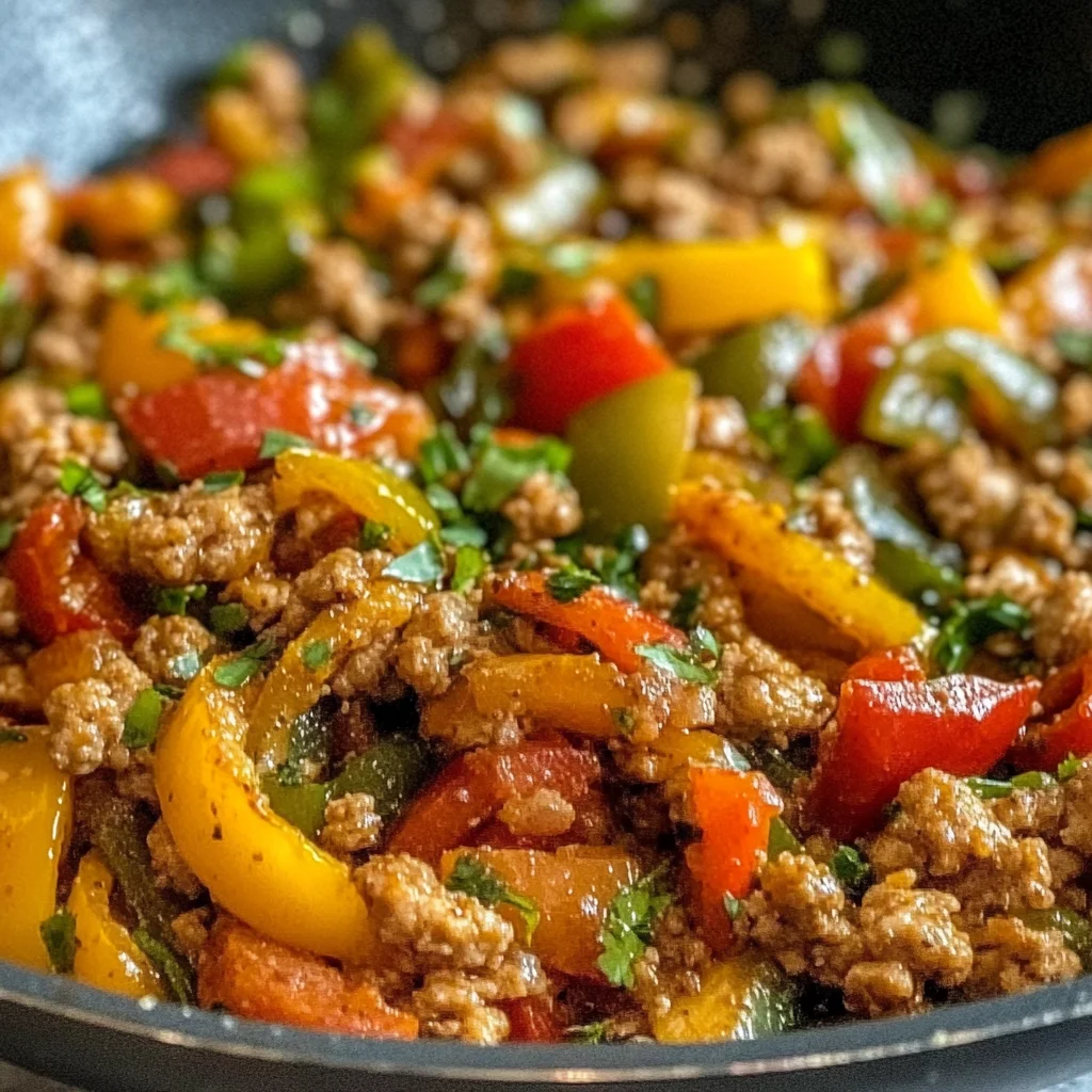 One-Pot Ground Turkey and Bell Pepper Skillet