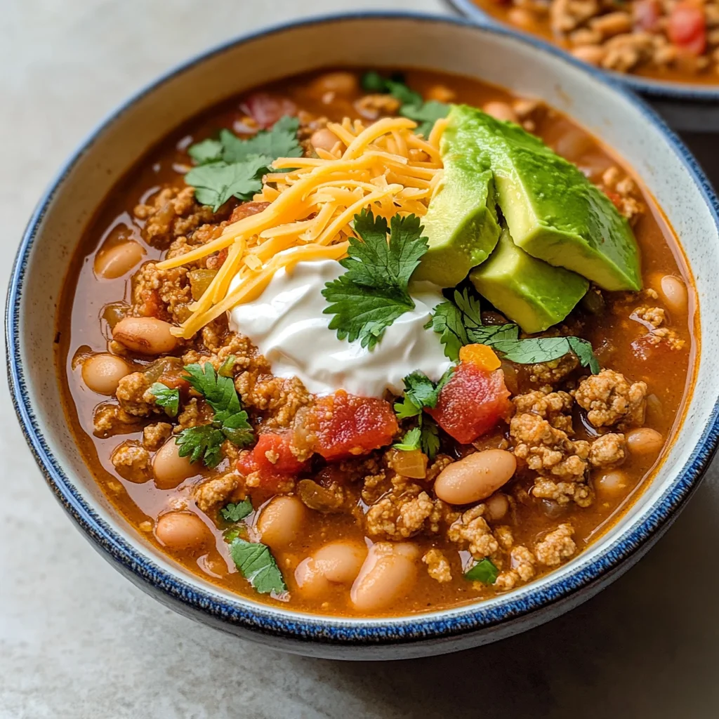 Stovetop Ground Turkey and White Bean Chili