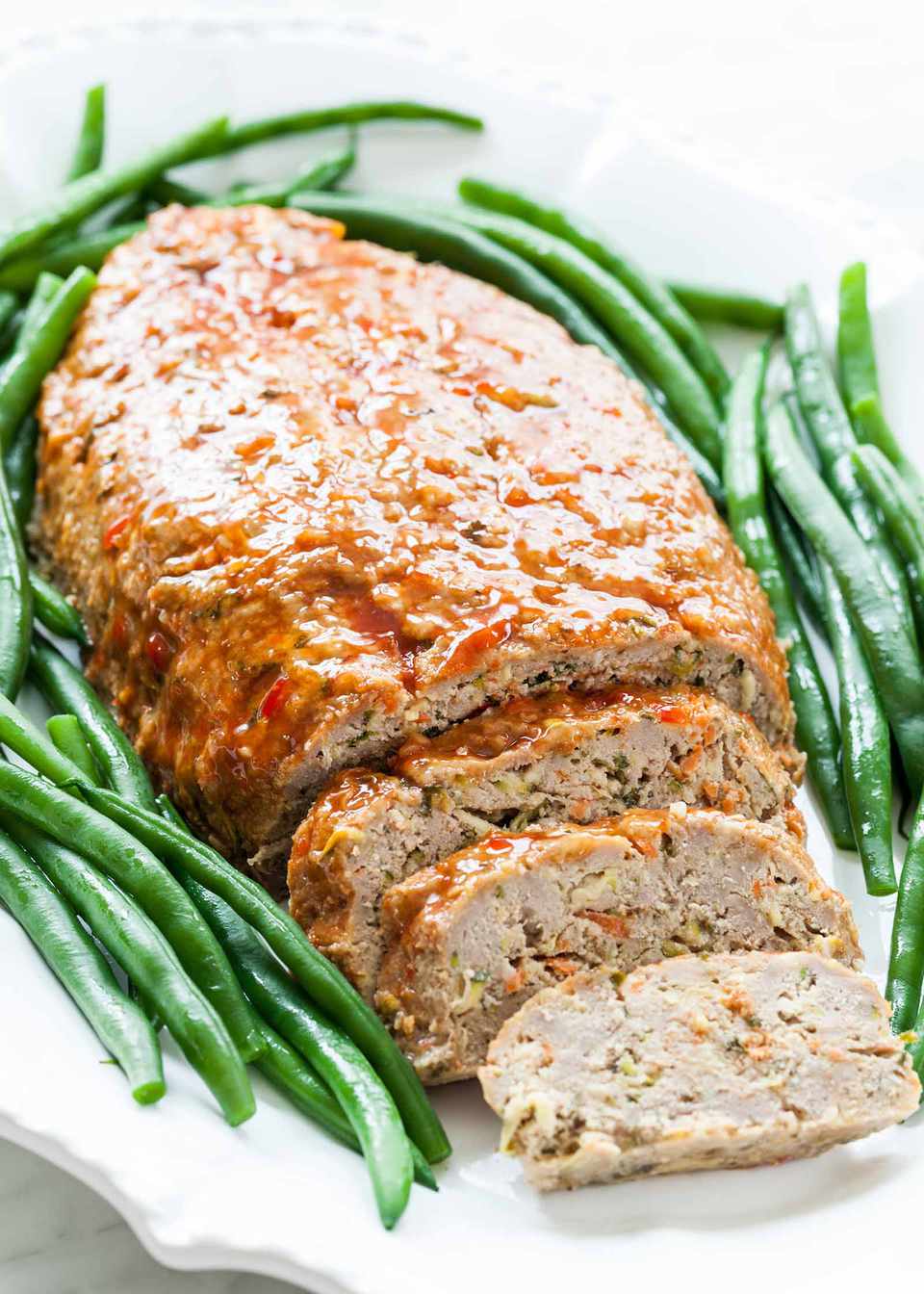 Baked Ground Turkey Meatloaf with Roasted Vegetables