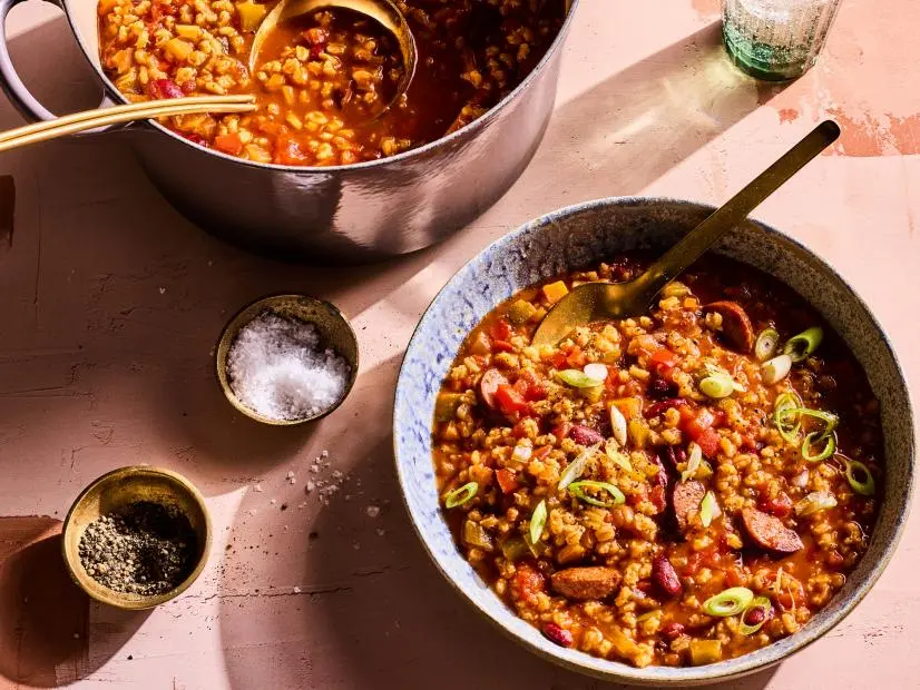 Hearty Sausage, White Bean, and Barley Stew