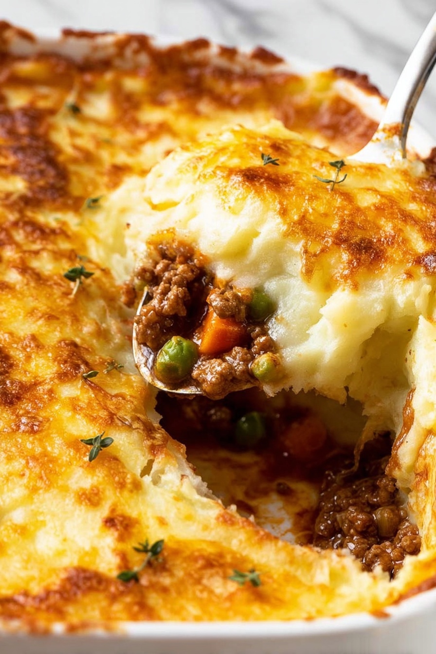 Classic Shepherd's Pie with Slow-Simmered Beef and Vegetables