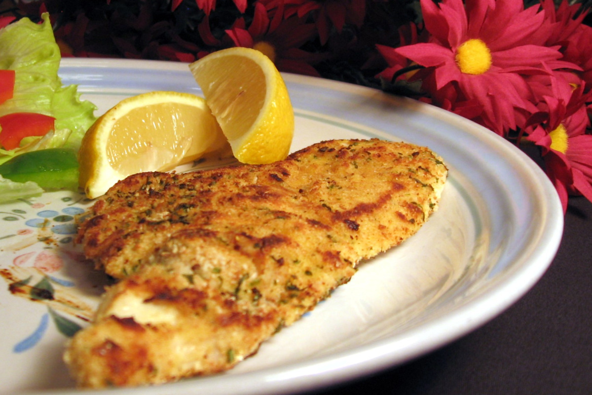 Pan-Fried Chicken Schnitzel with Parmesan and Herb Crust