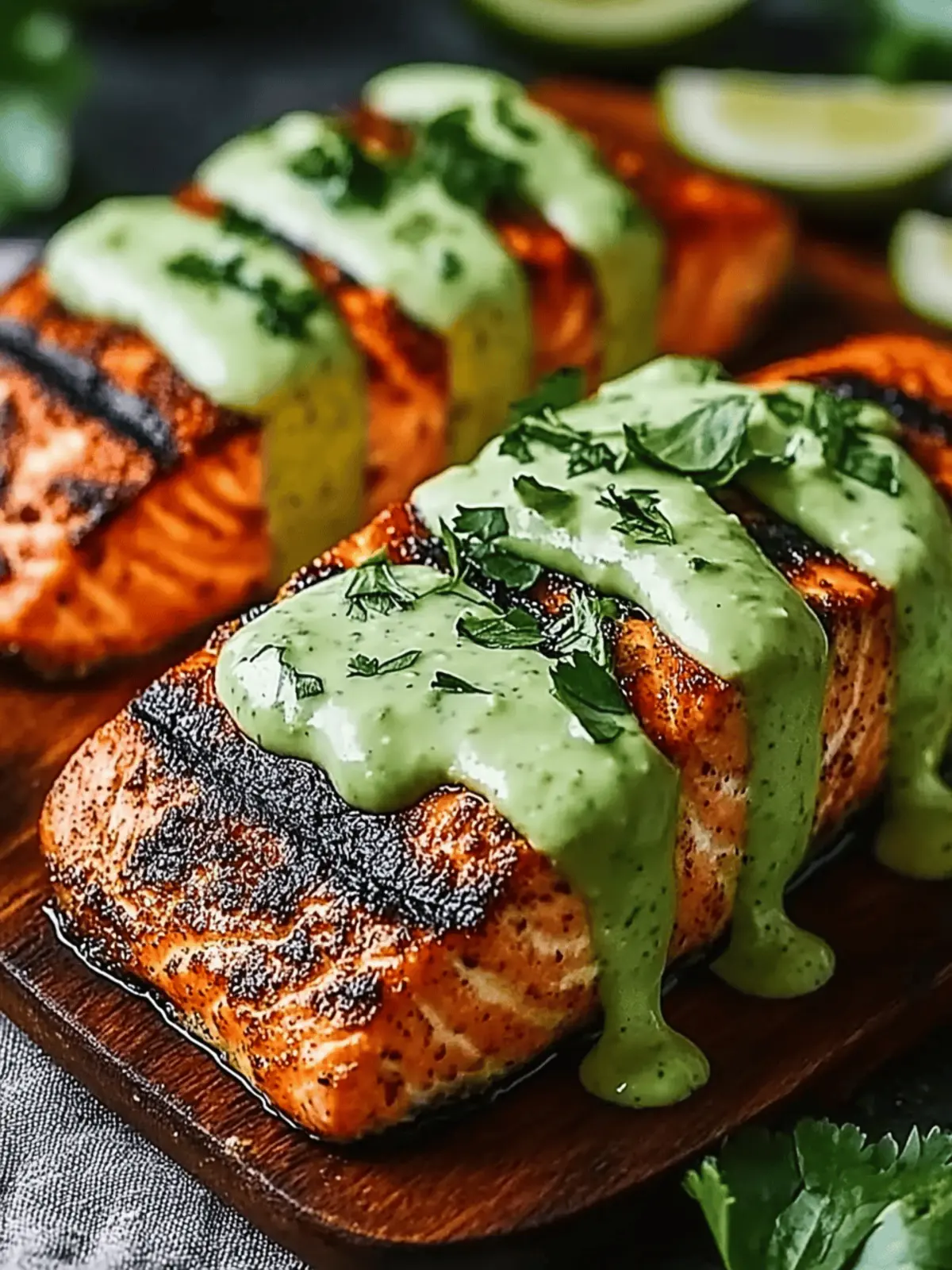 Oven-Roasted Salmon with Creamy Avocado Lime Sauce