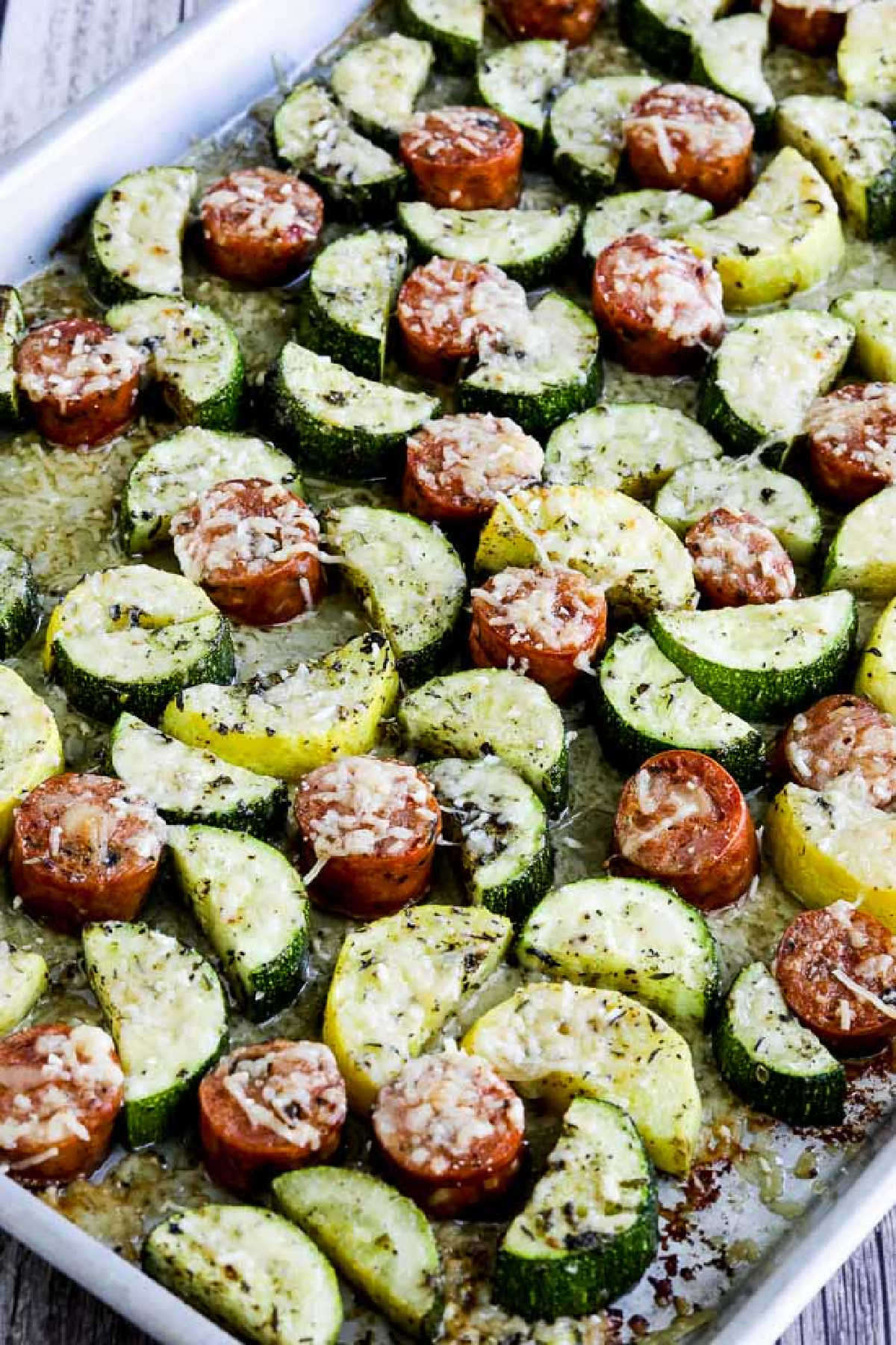 Sheet Pan Sausage and Zucchini Bake