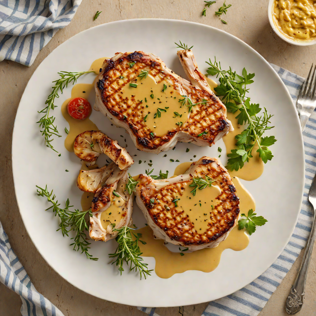 Pan-Roasted Pork Chops with Mustard and Thyme
