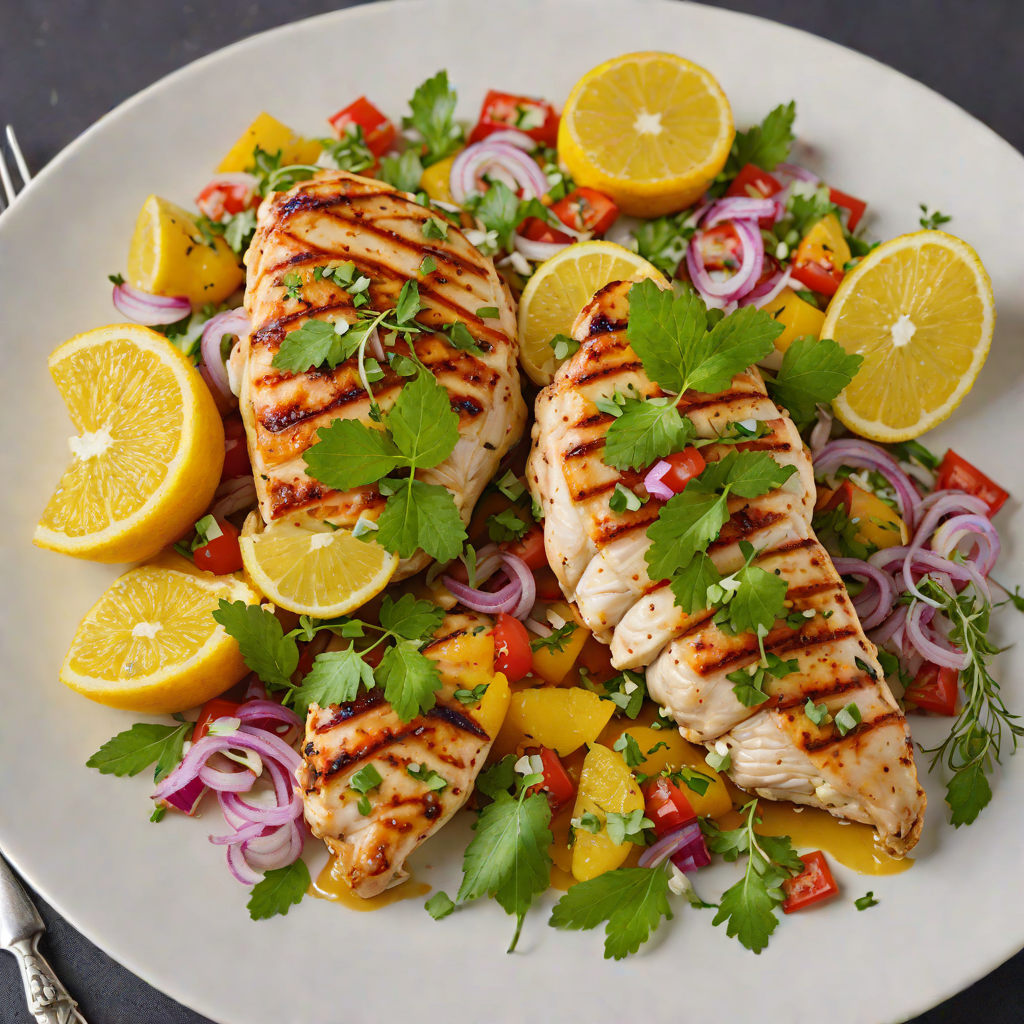 Grilled Citrus-Marinated Chicken with Mediterranean Herb Salsa