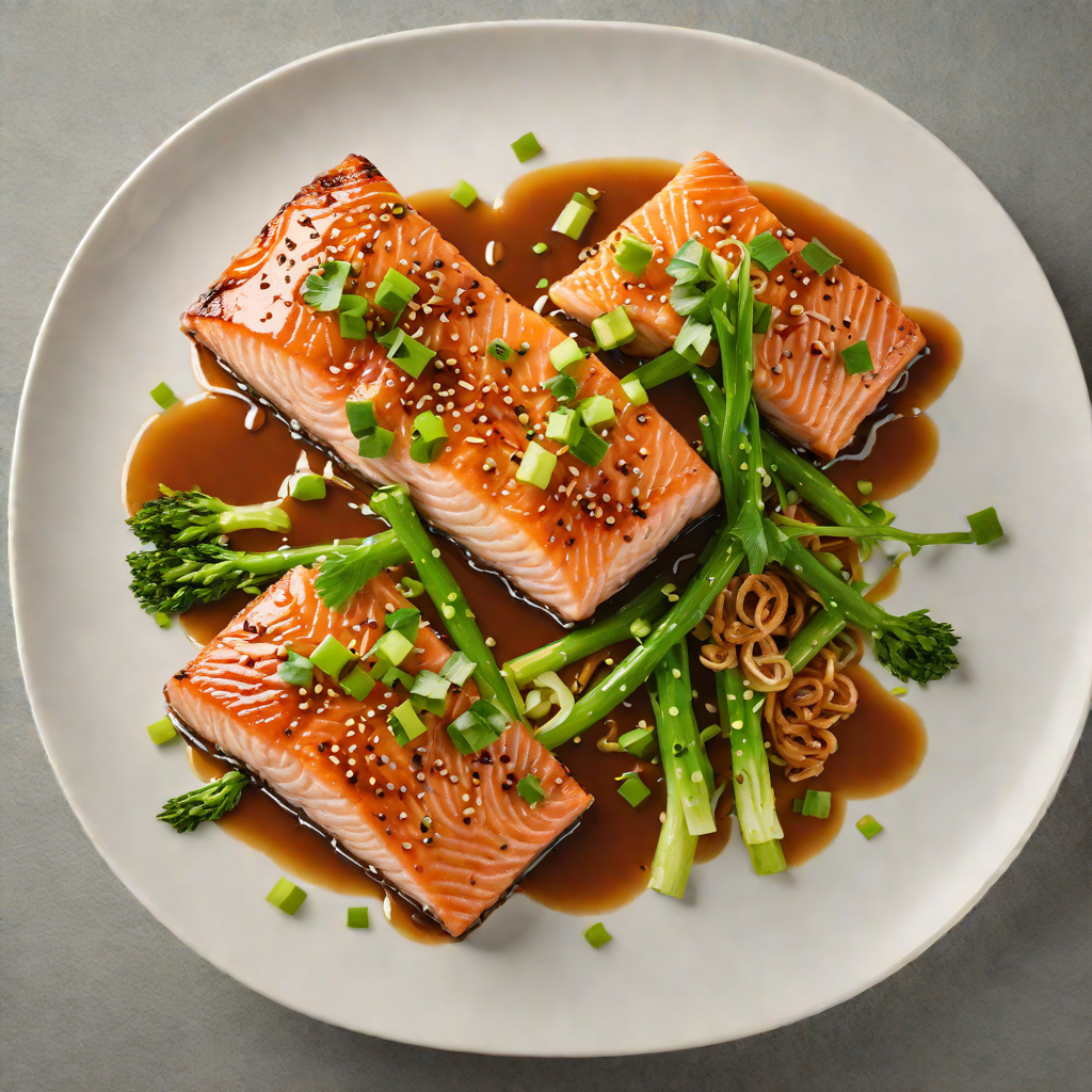 Steamed Ginger-Soy Glazed Salmon with Scallions