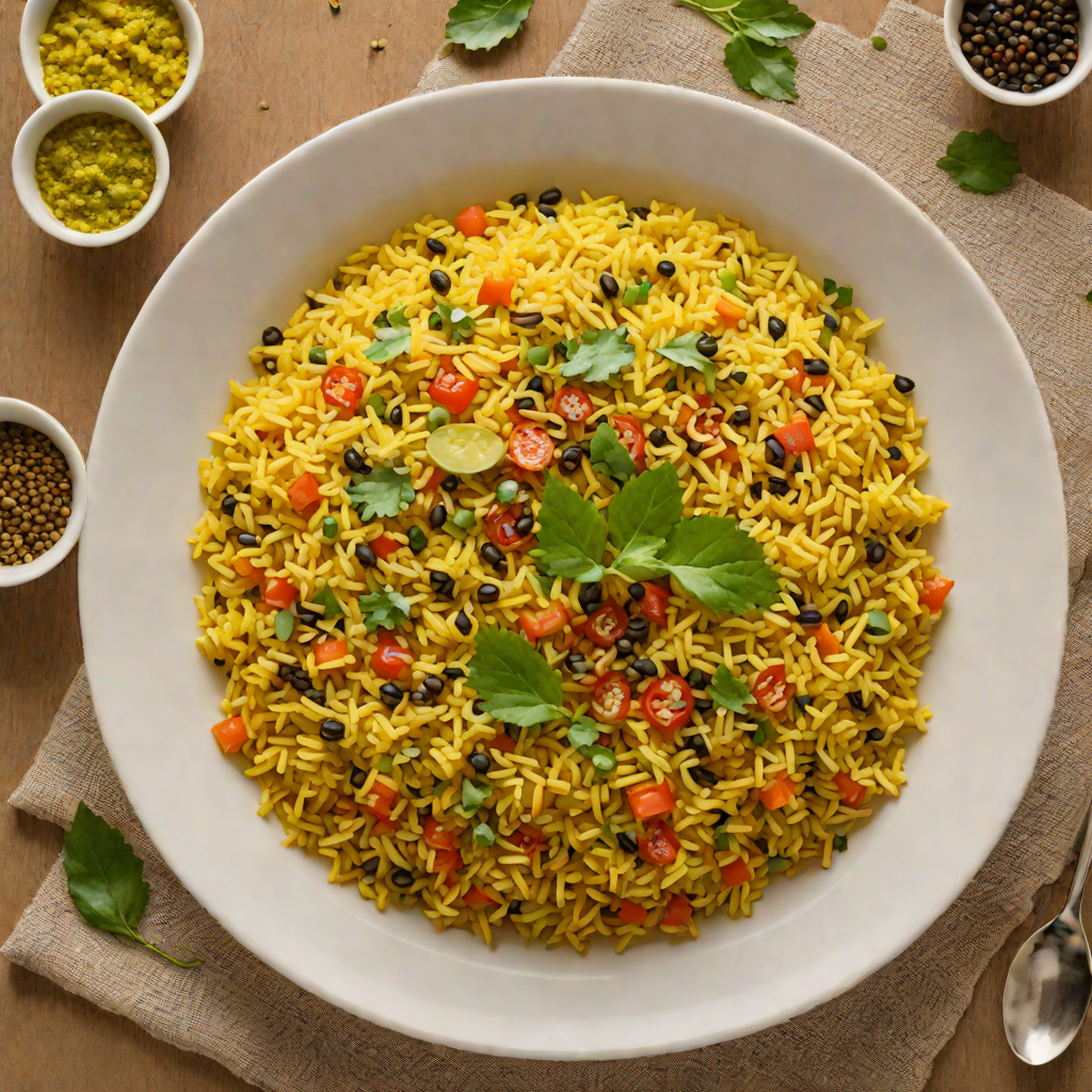 Gujarati-Style Vegetable Khichdi with Ginger and Mustard Seeds