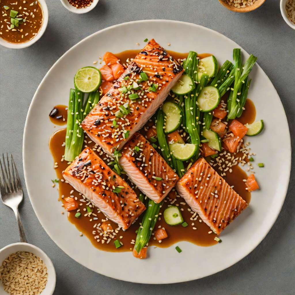 Miso-Glazed Grilled Salmon with Scallion and Sesame