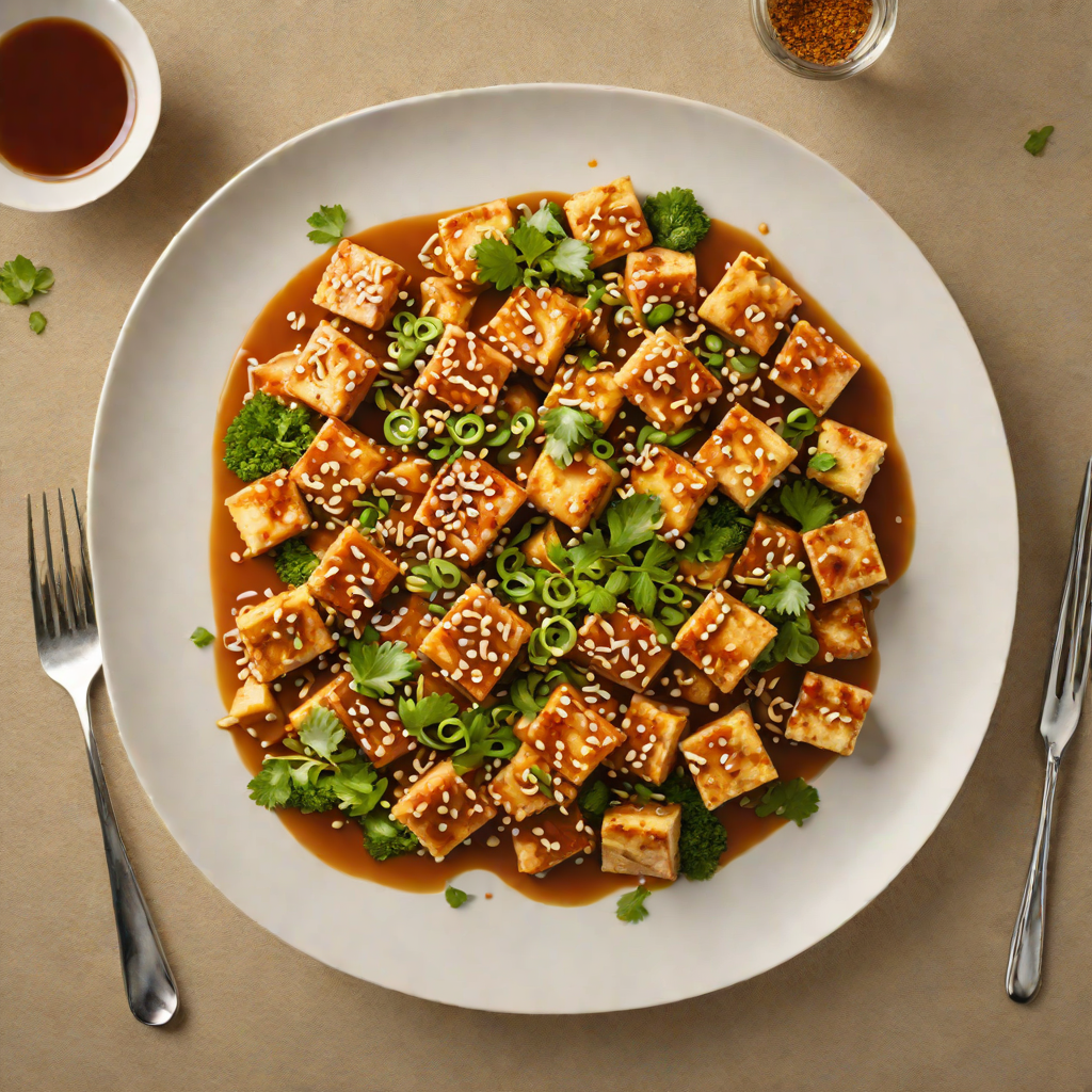 Stir-Fried Tofu with Ginger-Sesame Garlic Sauce