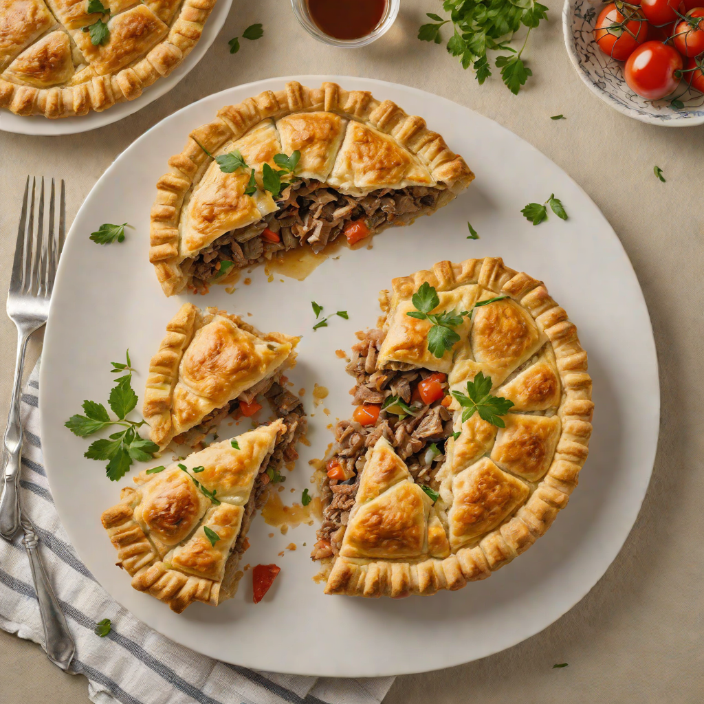 Classic Beef and Veggie Meat Pie with Puff Pastry