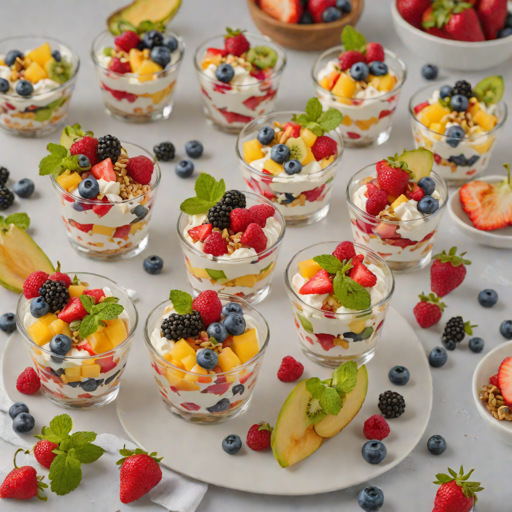 No-Bake Rainbow Fruit & Yogurt Parfait Cups