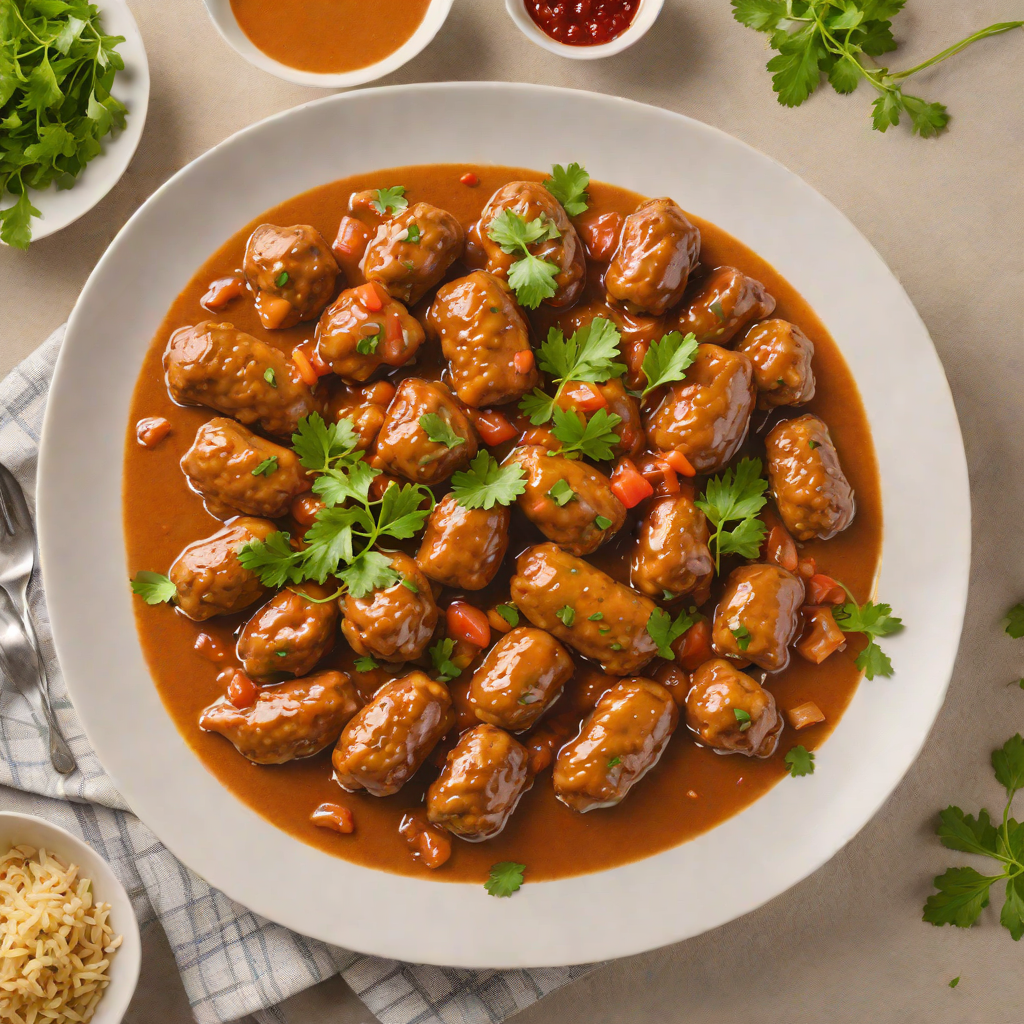 Slow-Cooked Curried Sausages in Tomato and Onion Sauce