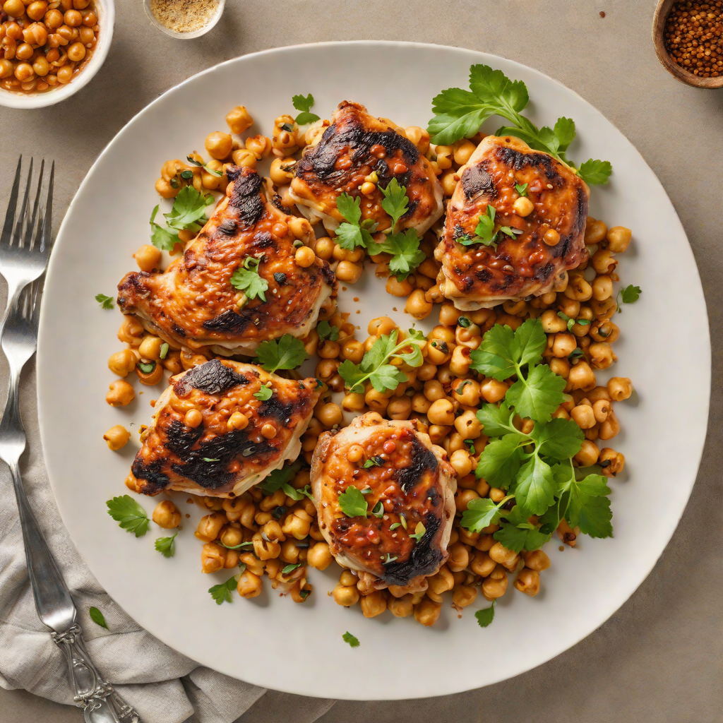 Baked Harissa-Spiced Chicken Thighs with Chickpeas