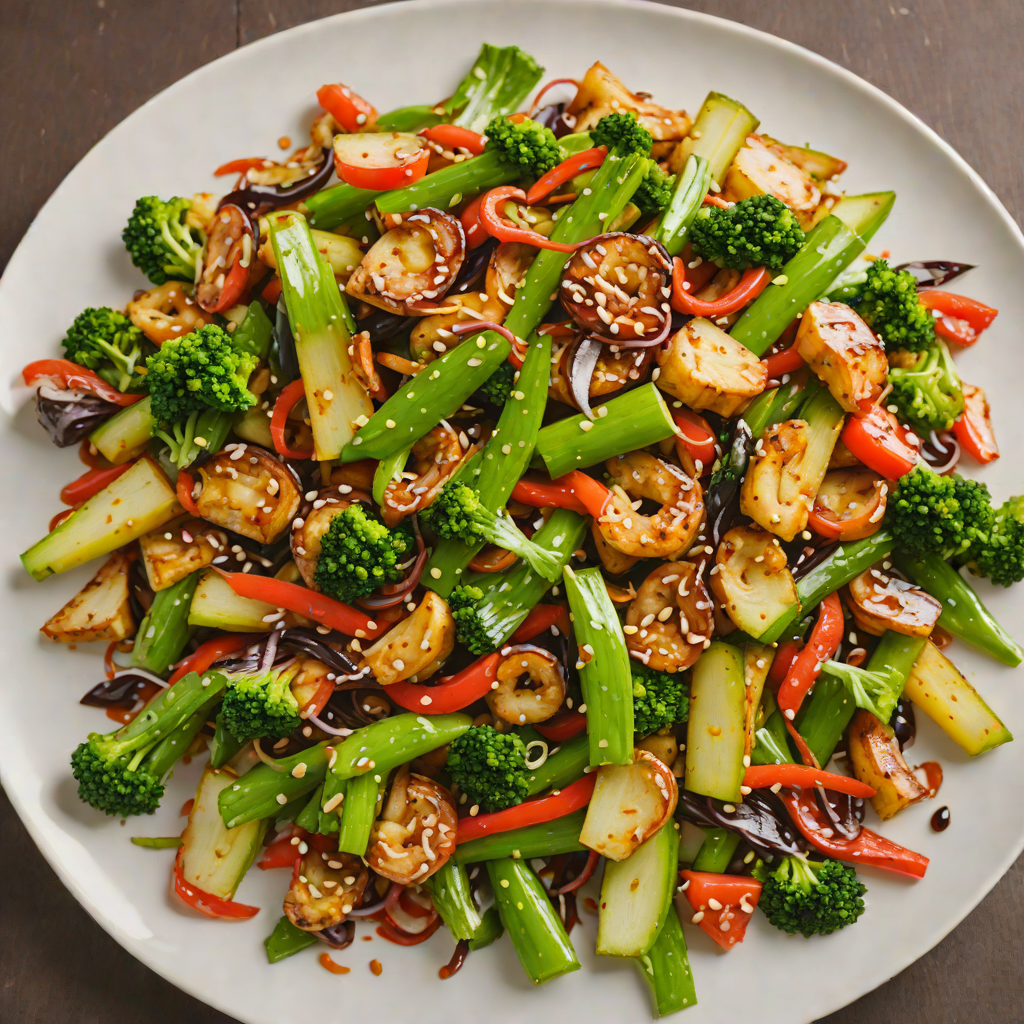 Pan-Seared Seasonal Vegetable Stir Fry with Regional Soy-Ginger Sauce