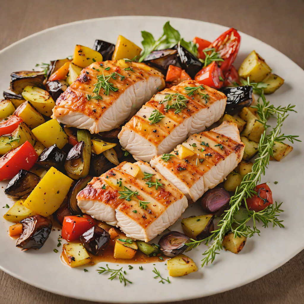 Pan-Seared Chicken Breast with Roasted Seasonal Vegetables