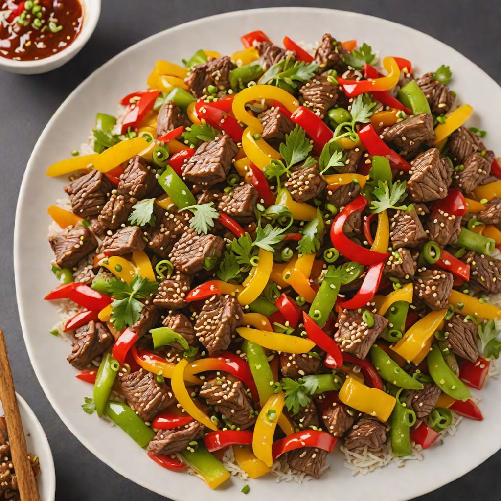 Quick Szechuan-Style Beef Stir Fry with Bell Peppers and Scallions