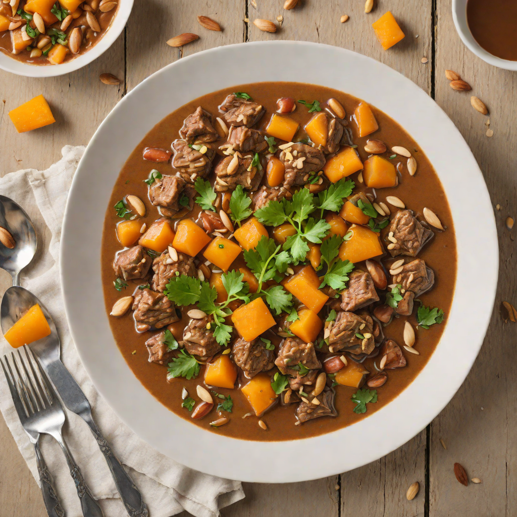 Slow Cooker Moroccan-Spiced Lamb Stew with Apricots and Almonds
