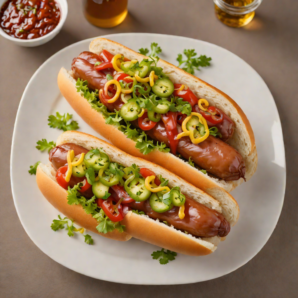 Grilled Chicago-Style Hot Dog with Pickled Relish