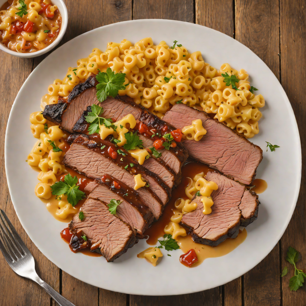 Slow-Smoked Brisket with Pepper Bark and Mac and Cheese