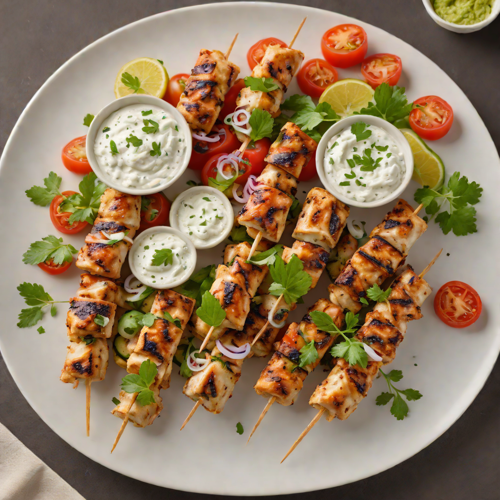 Sautéed Chicken Souvlaki with Tzatziki Sauce