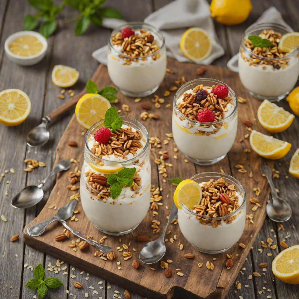 No-Bake Lemon Yogurt Parfaits with Honey Granola