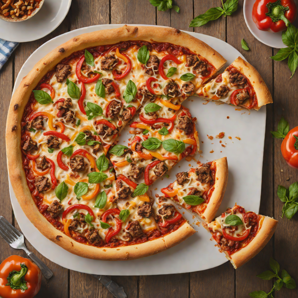 Deep-Dish Pizza with Italian Sausage and Roasted Bell Peppers