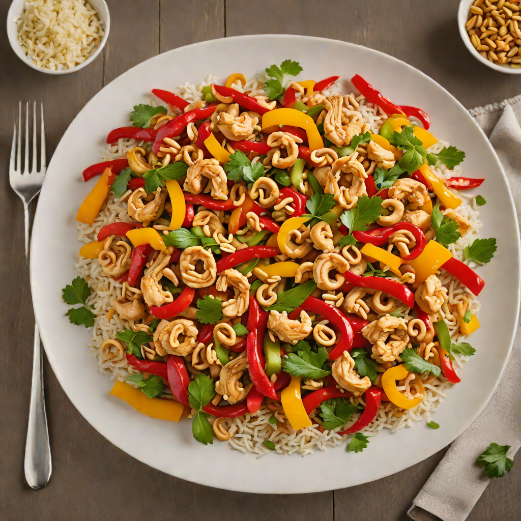 Spicy Chicken Stir-Fry with Bell Peppers and Cashews