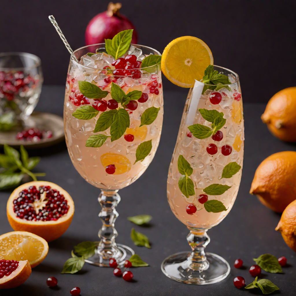 Citrus-Basil Sparkler with Pomegranate