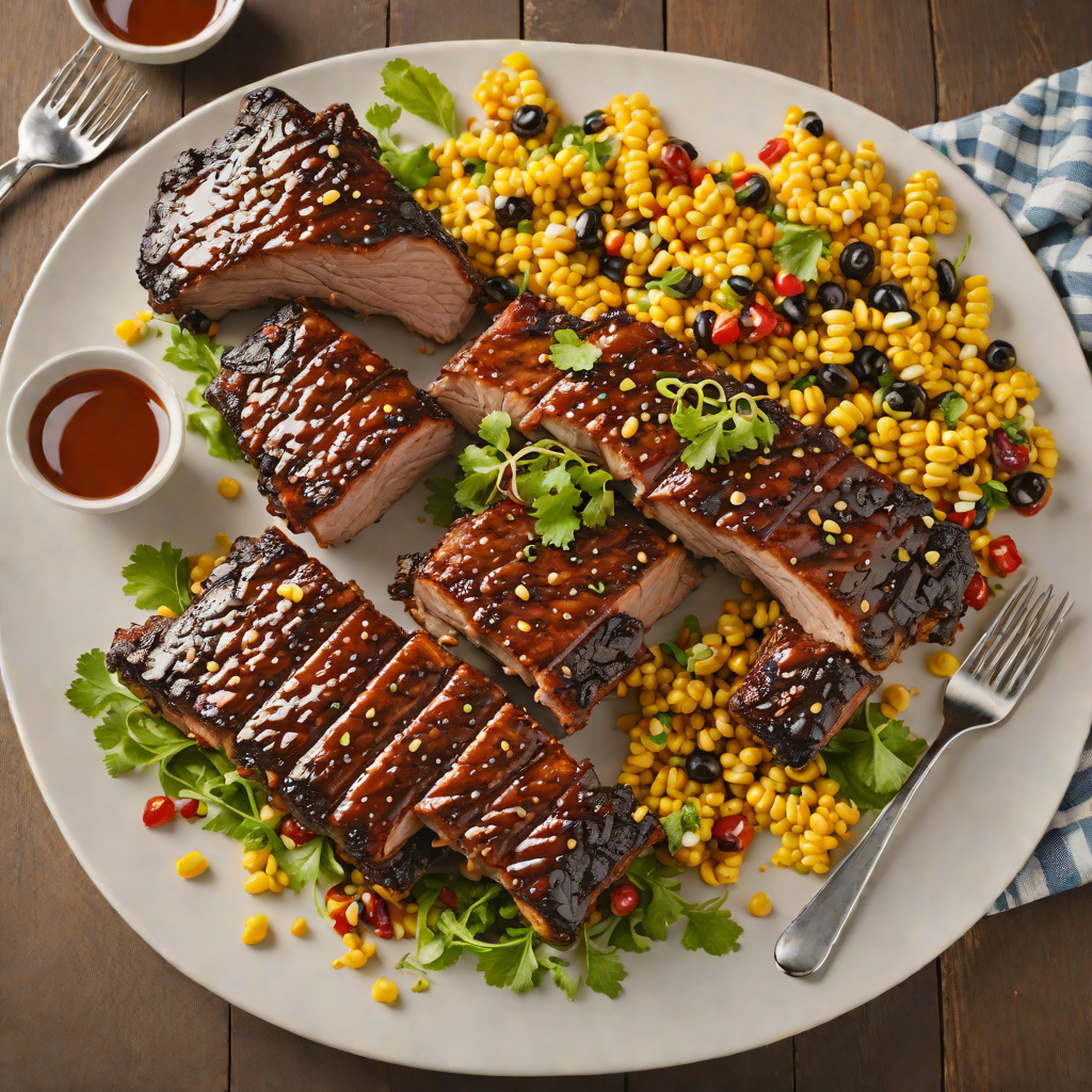 Honey-Glazed Baby Back Ribs with Colorado-Style Charred Corn Salad