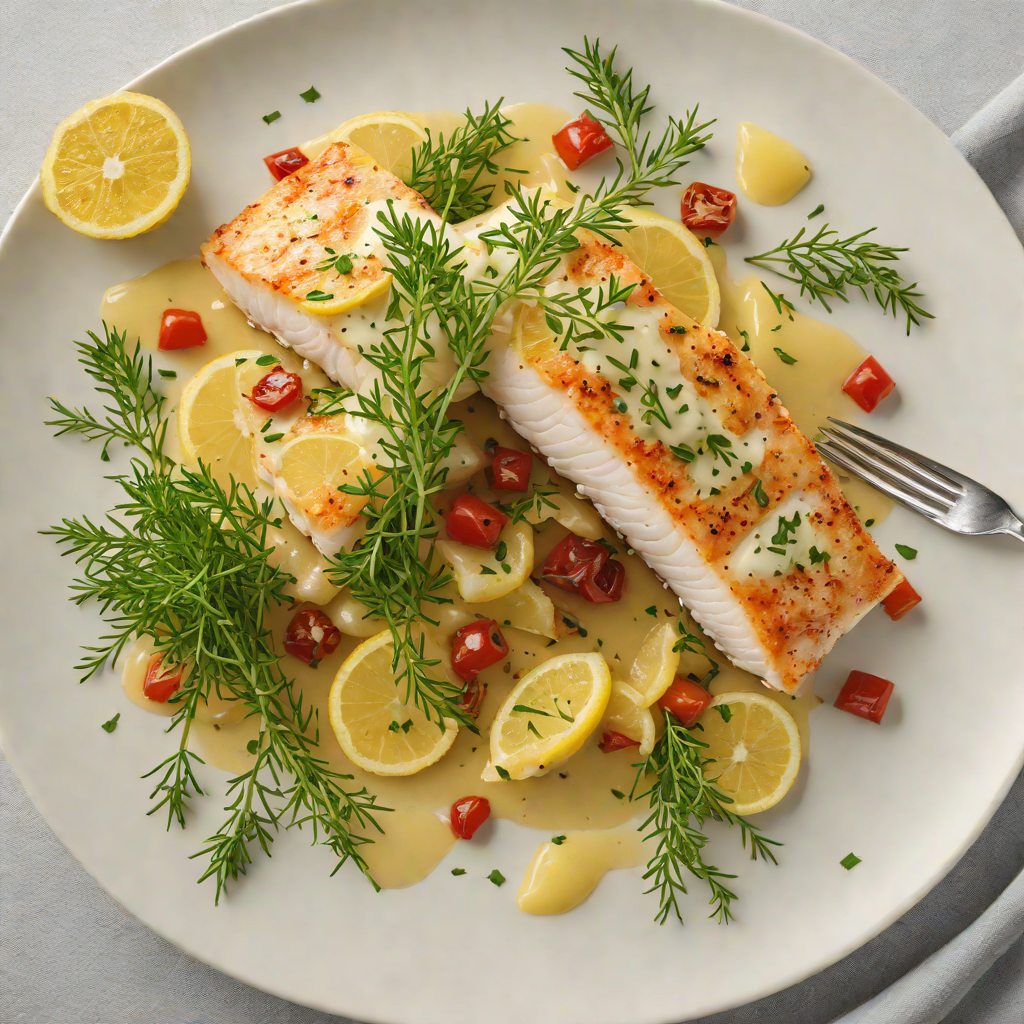 French Lemon-Thyme Roasted Cod with White Wine Sauce