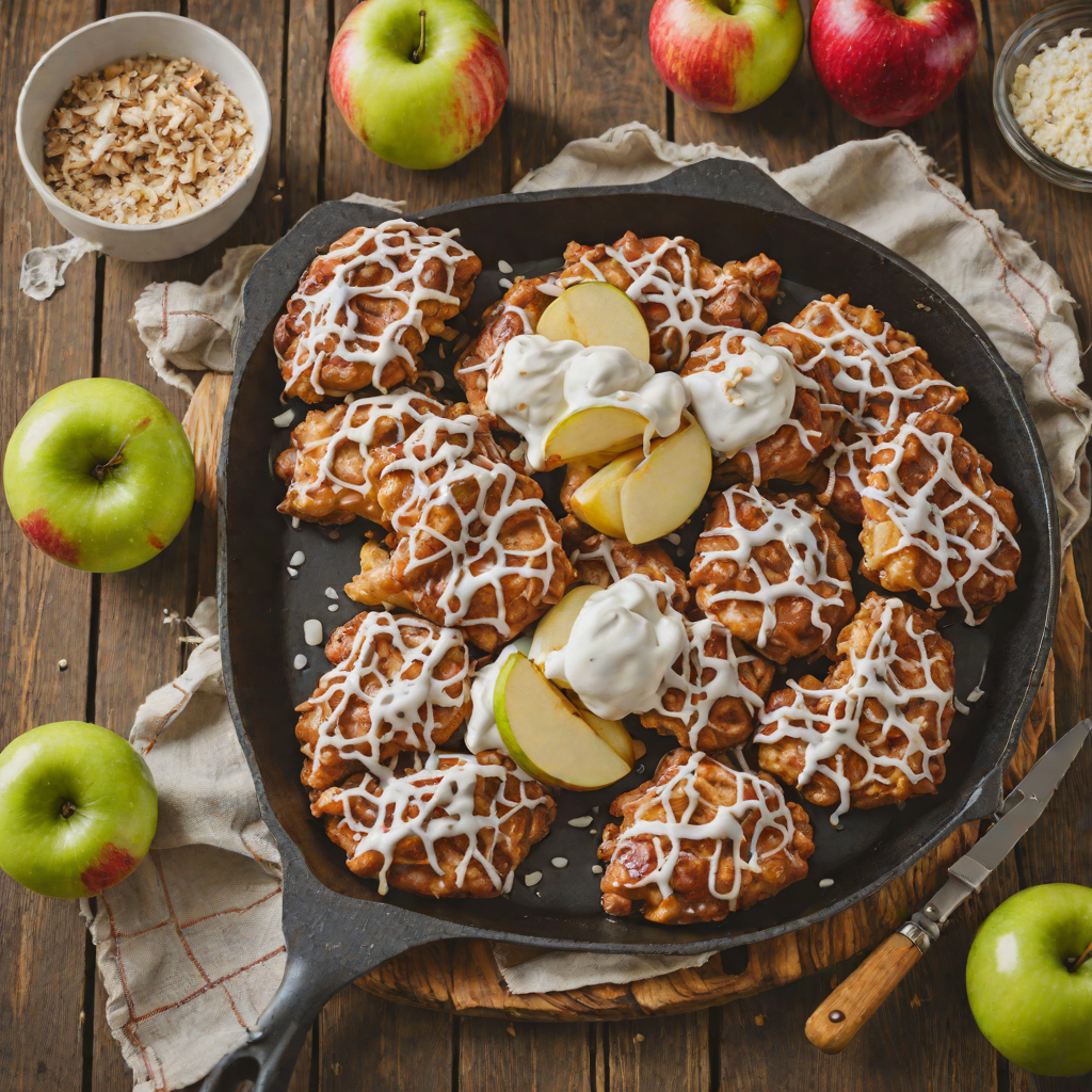 Classic Apple Fritter Skillet with Cinnamon Sugar Glaze