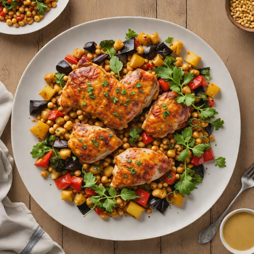One-Pot Harissa Chicken with Chickpeas and Roasted Vegetables