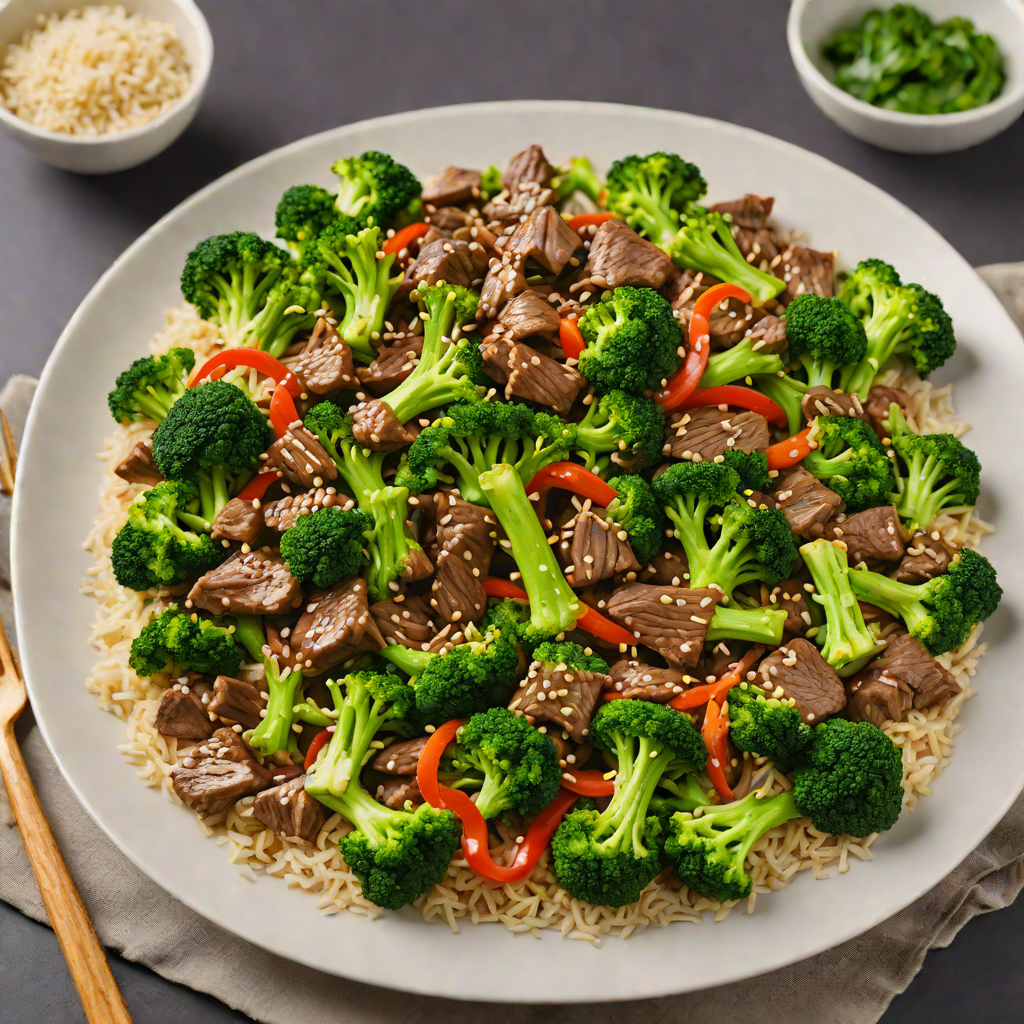 Beef and Broccoli Stir-Fry in Garlic Sesame Sauce