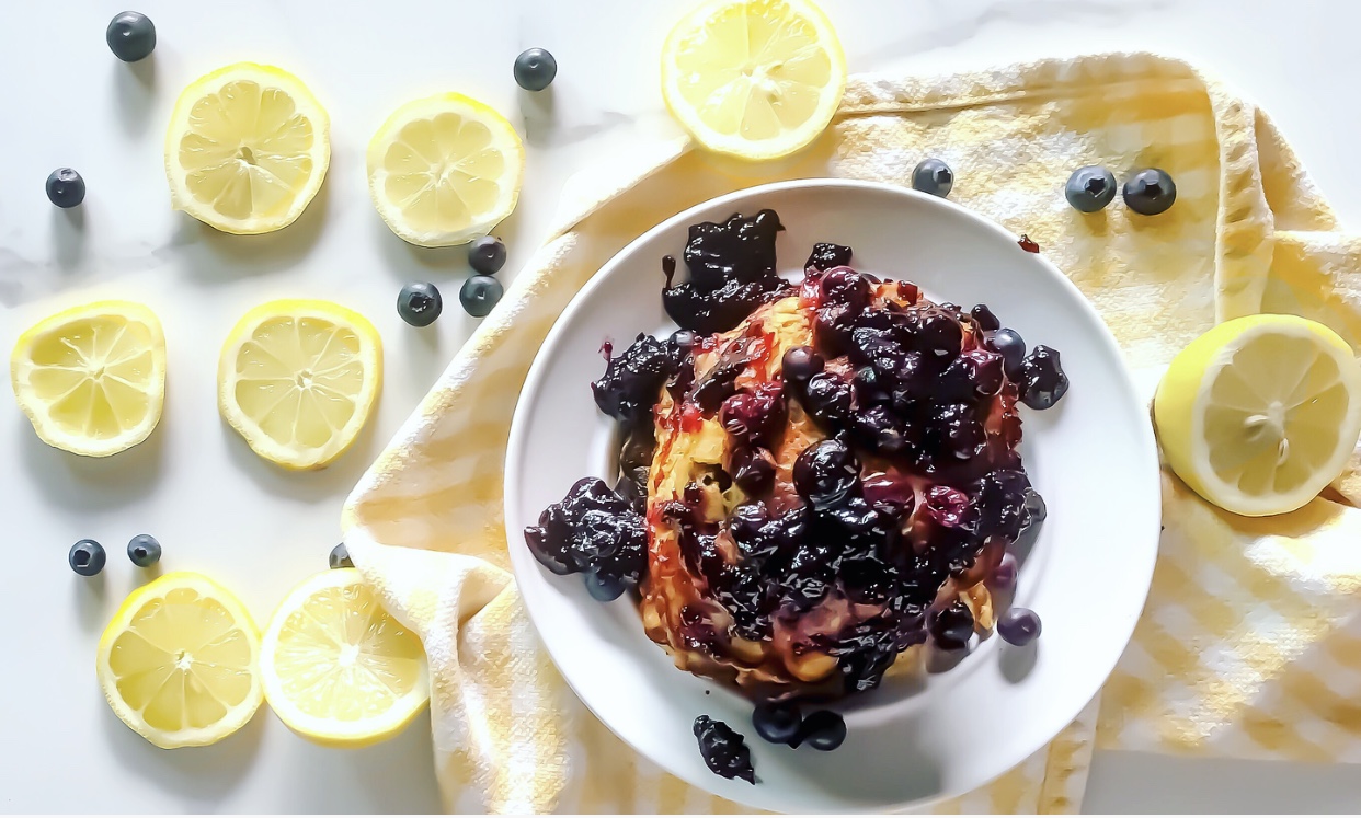 Fluffy Lemon Blueberry Pancakes