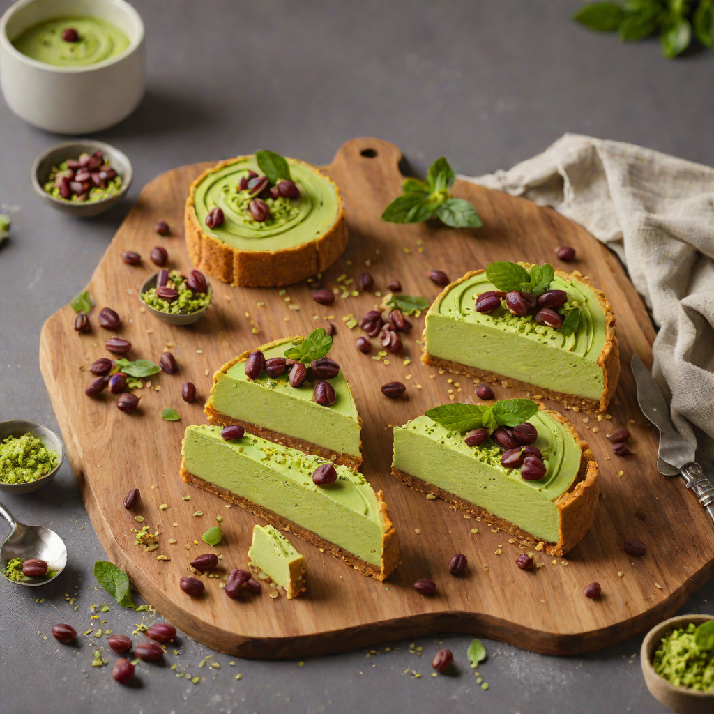 No-Bake Matcha Cheesecake with Sweet Red Bean Swirl