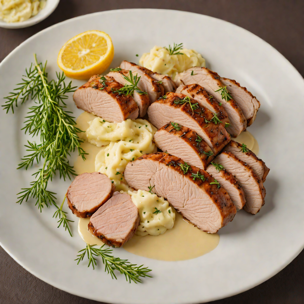 Lemon-Thyme Roasted Pork Tenderloin with Garlic Mashed Potatoes