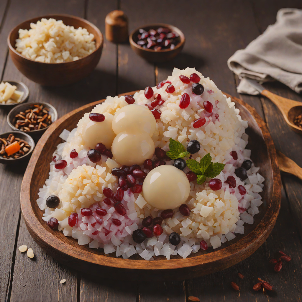 Bingsu-Inspired Shaved Ice with Sweet Red Bean and Mochi