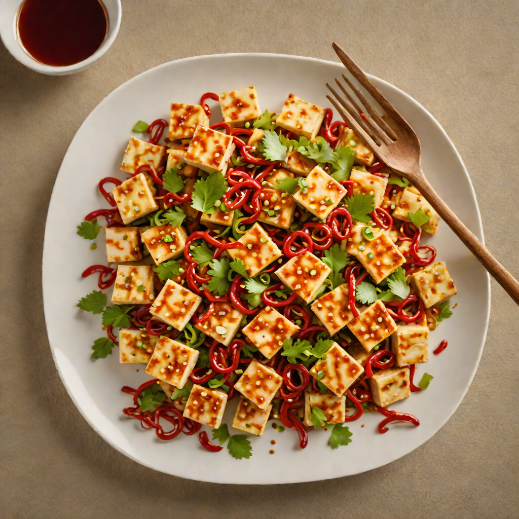 Sichuan-Style Stir-Fried Tofu with Garlic and Chili