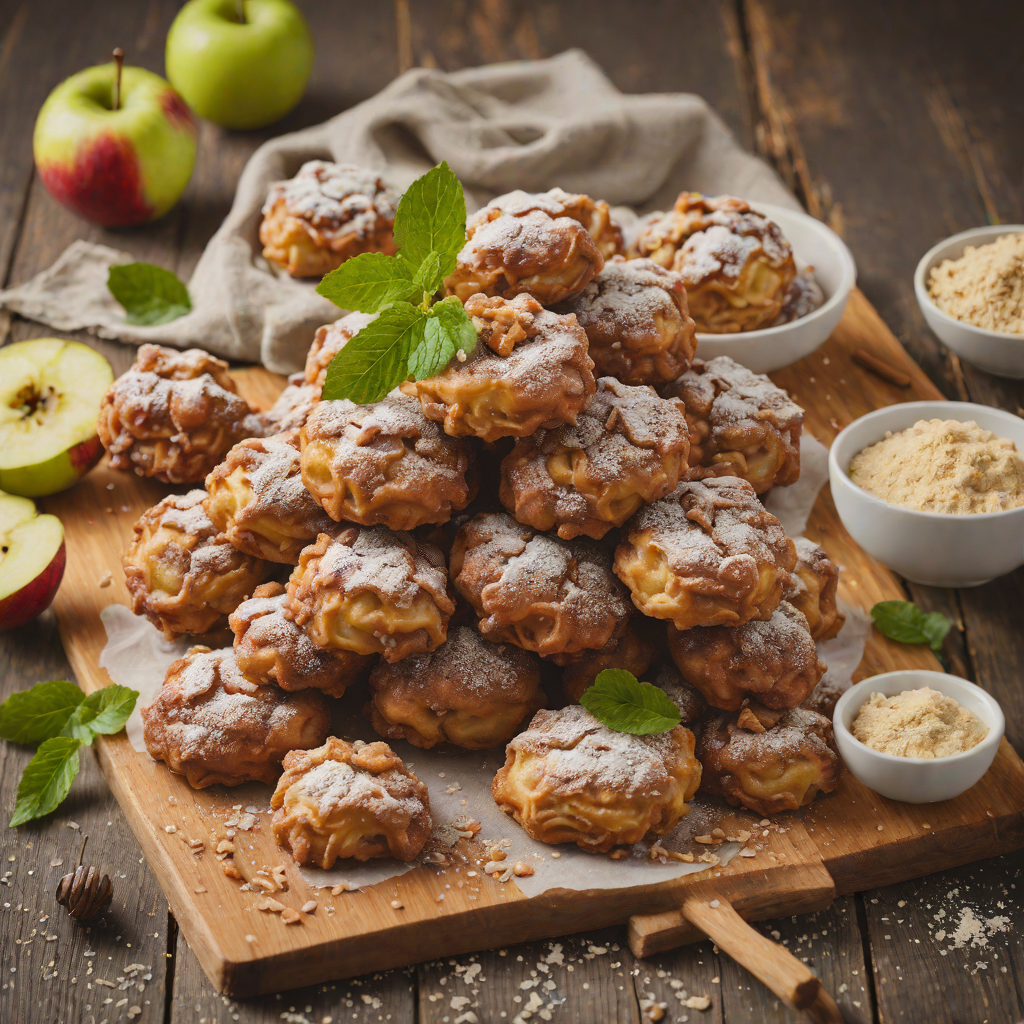 Honey-Roasted Apple Fritters with Cinnamon Sugar Dust