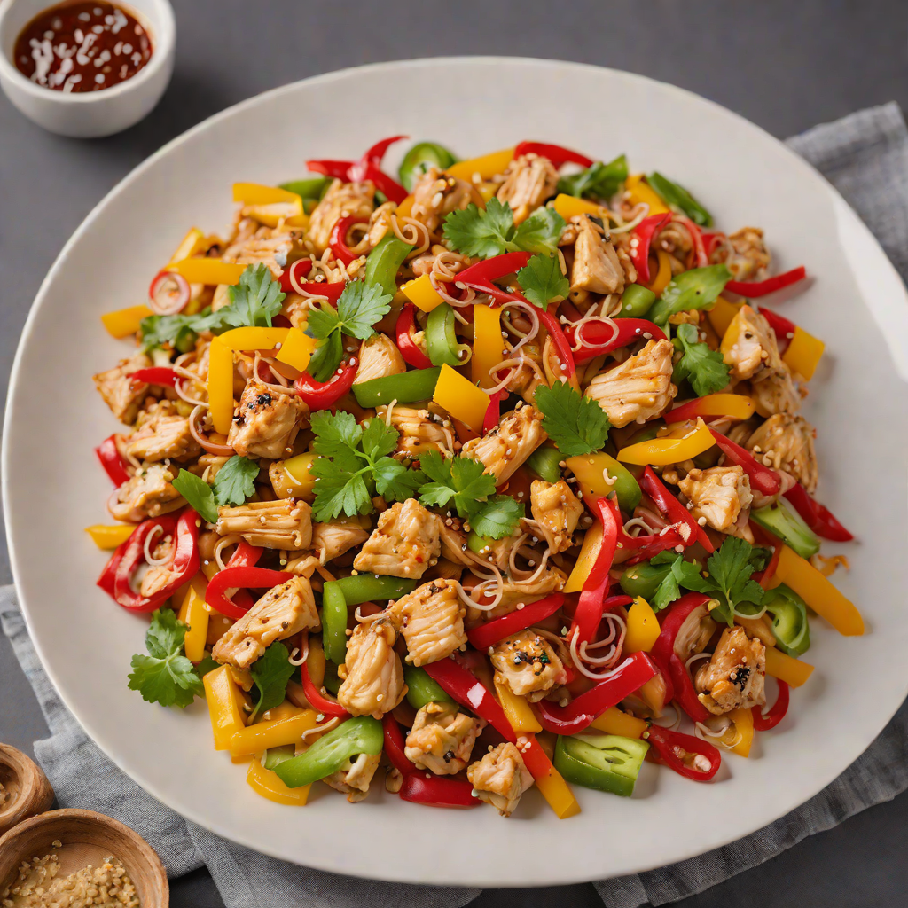 Spicy Chicken Stir-Fry with Bell Peppers and Ginger