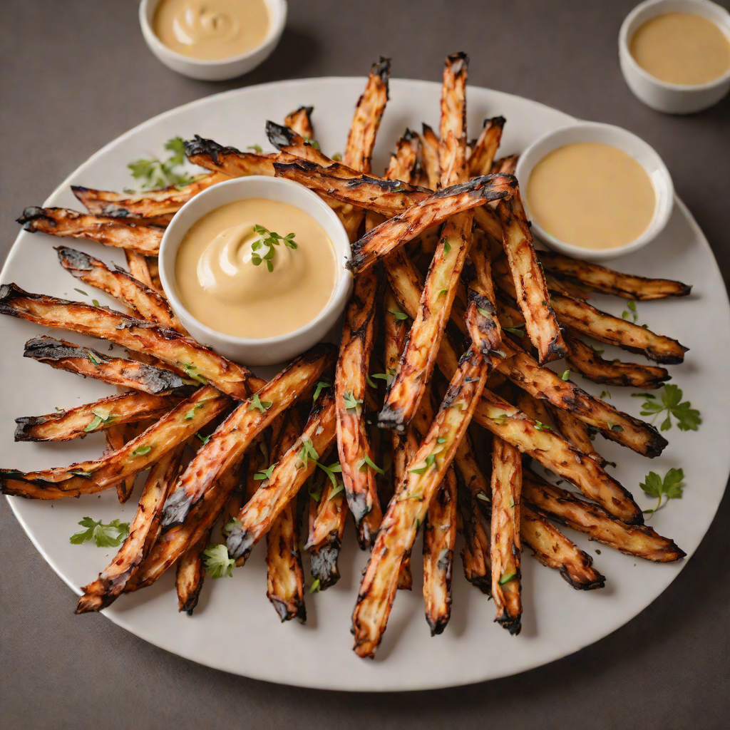 Charred Tiki Taro Root Fries with Spicy Aioli