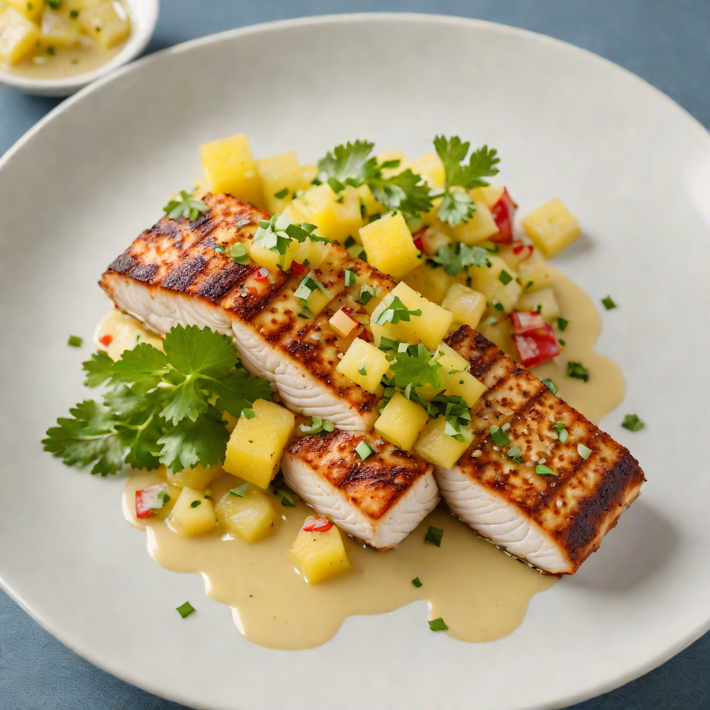 Seared Mahi-Mahi with Coconut-Lime Sauce and Pineapple Relish