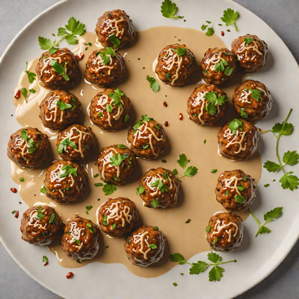 Hidden-Spiced Lamb Meatballs with Tahini Drizzle