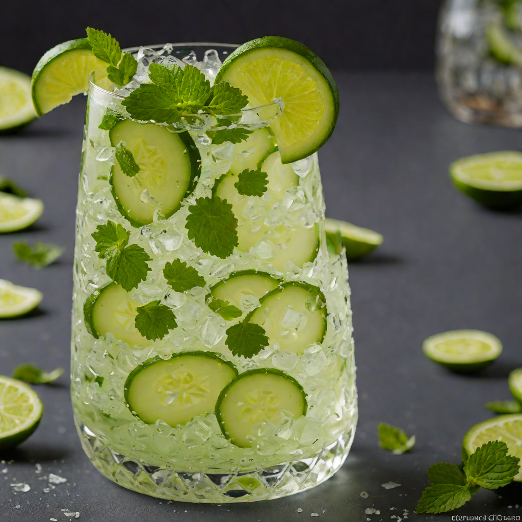 Cucumber-Lime Gin Fizz with Mint