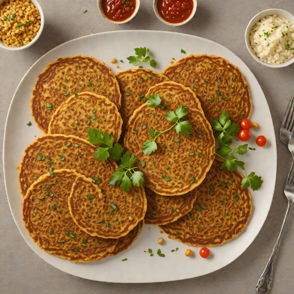 Injera-Crusted Spiced Chickpea Pancakes