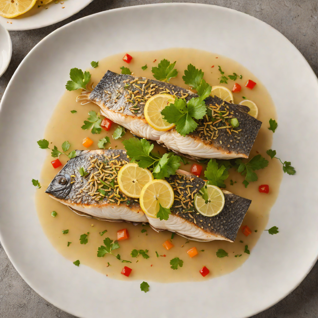 Slow-Cooked Barramundi in Finger Lime and Ginger Broth