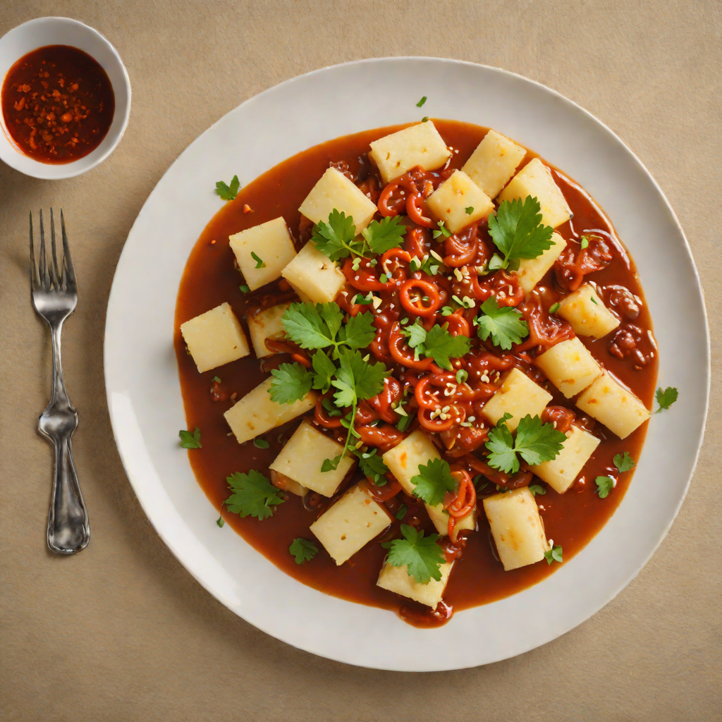 Boiled Cassava with Spicy Ndolé Sauce