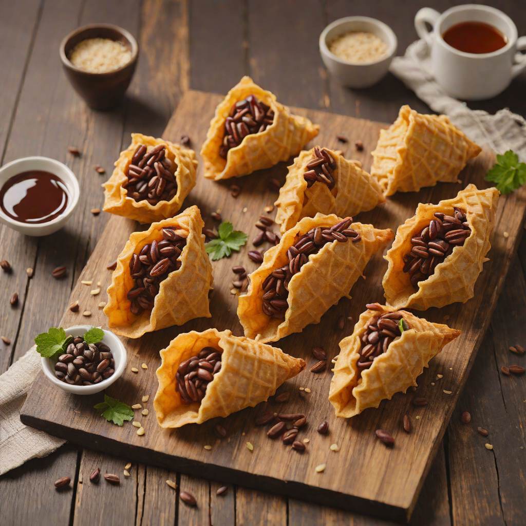 Taiyaki-Inspired Sweet Red Bean Pancake Cones